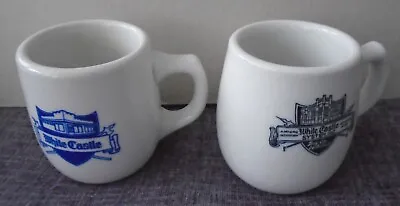 2 White Castle Restaurant Coffee Cup Mugs W Ashtray Bottom Vintage Mayer China • $34