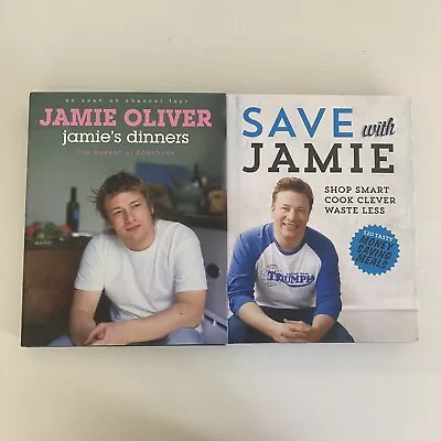 Jamie Oliver Cookbooks X2 Save Jamie & Jamie’s Dinners Bundle Recipe Books Lot • $28.90