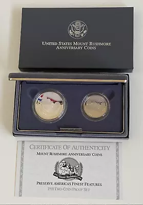 1991 S Mount Rushmore Two Coin Proof Set - OGP - Free Shipping • $59