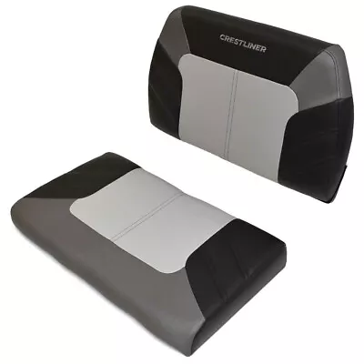 Crestliner Boat Bench Seat Cushions 2271986 | Black / Gray Wise Marine • $172.16