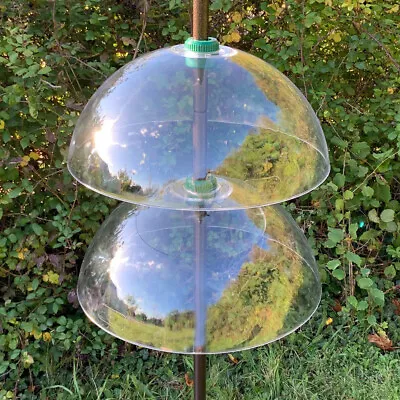 £24.99 • Buy 2 X Squirrel Proof Baffle Protection Wild Bird Feeders Clear Dome Hanging Guard