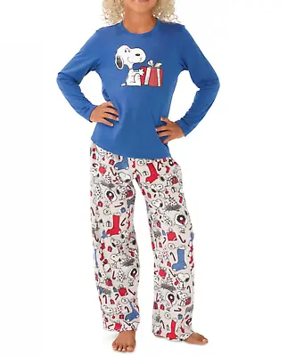 MUNKI MUNKI Big Kid's Peanuts Snoopy Holiday Pajama Set Sz M Medium (8) PJs • $34.99