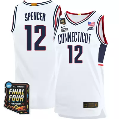 Cameron Spencer #12 UConn Huskies MEN Stitched Jersey White • $38.49