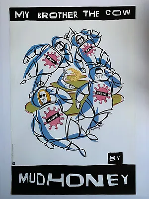 Original 1995 Mudhoney My Brother The Cow Promotional Poster 24” X 36” Excellent • $28