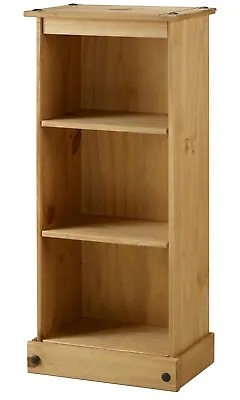 Corona Bookcase Low Narrow Display Storage Solid Pine By Mercers Furniture • £49.99