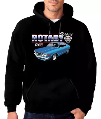 Mazda  Rx3  Coupe    Quality Black Hoodie  (8 Car Colours)     • $59.99