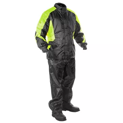 Men's Fulmer TRS3 StormTrak Rain Suit Motorcycle Jacket & Pants Green - Large • $39.99