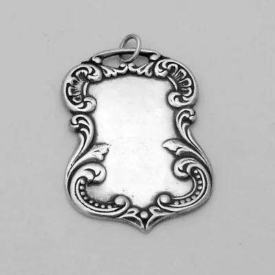 Ornate Luggage Tag Pendant Sterling Silver Foree • $76.50