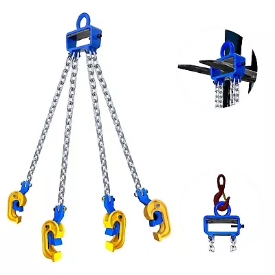 Chain Drum Lifter | Enhanced Version 4 Hooks 1T Vertical Drum Lifter Chain Sling • $61.44