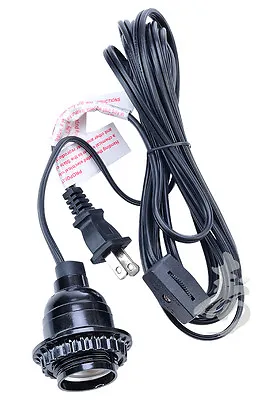 15 Ft Power Cord Kit For The 16  Paper Lanterns Standard Plug US System BLACK • $12.99