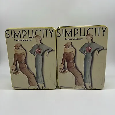 Vintage Simplicity Dress Pattern Magazine Metal The Tin Box Company Lot Of 2 • $19.99