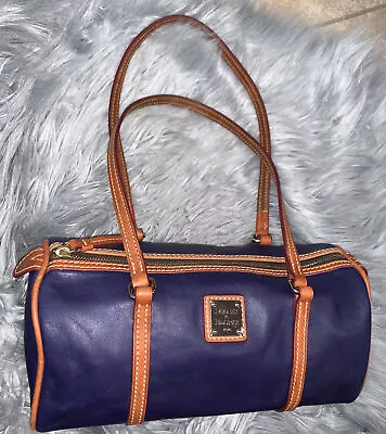 Dooney And Bourke Blue Leather Barrel Purse Bag  • $95.99