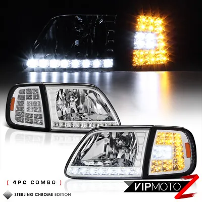 For 97-03 Ford F150 Expedition Chrome [3RD GEN] LED Corner Signal Lamp Headlight • $106.19