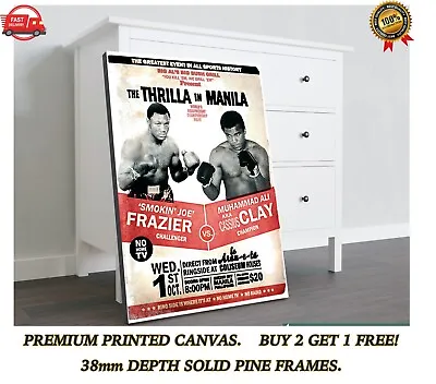 Ali Vs Frazier Thrilla In Manila Large CANVAS Art Print Gift A0 A1 A2 A3 A4 • $79.58