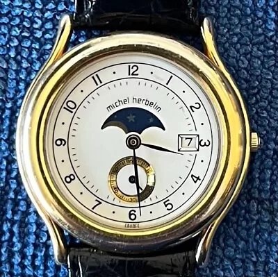 Michel Herbelin Vintage Moonphase Watch For Men • $125