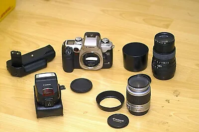 Canon EOS 50E SLR Camera SLR Lens Flash Filter Handle • £290.68