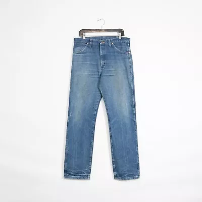 Vintage Wrangler 13MWZ Jeans 34x34 - Faded Distressed Medium Wash Straight Leg • $22.99