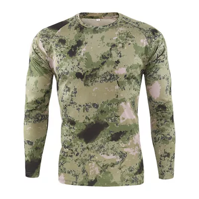 ESDY Mens Tactical Combat T-Shirt Airsoft Long Sleeve Army Military Casual Camo • $14.39