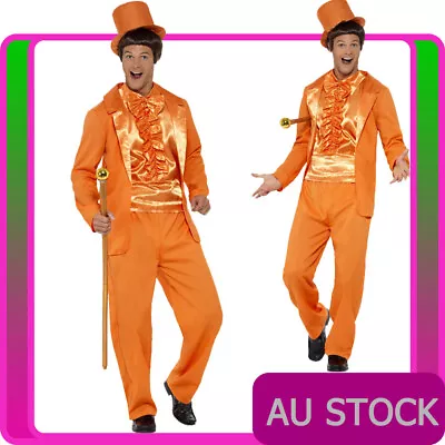 Mens 90s Stupid Tuxedo Costume Orange Movie 1990s Halloween Party Fancy Dress • $73.14
