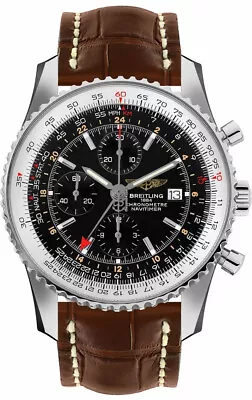 Breitling Navitimer World Chronograph GMT Stainless Steel Dual Timezone A24322 • $6495