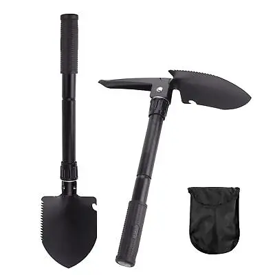 3 In 1 Folding Shovel Pick Spade With Carrier Bag Outdoor Camping Digging Tools • £8.29