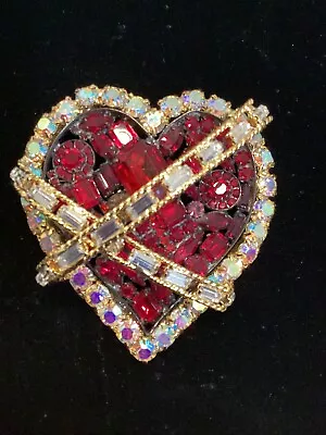 Lawrence Vrba Gorgeous Red Heart  Signed Brooch/Pin • $399