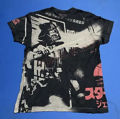 Marc Ecko Darth Vader True Star AOP Shirt Mens Y2K Cut & Sew Black Size Medium • $27.99