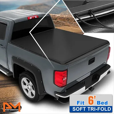 Vinyl Soft Tri-Fold Tonneau Cover For 82-93 Chevy S10/GMC S15 Fleetside 6ft Bed • $156.89