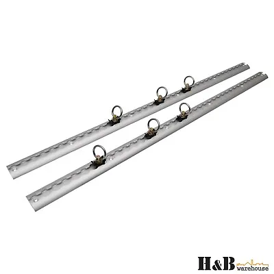 (2Tracks+6Rings) 1M Sloped Edges L Track Anchor Track Tie Down Point Rail • $70.16