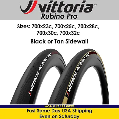 Vittoria Rubino Pro G2.0 700x23 25 28 30 32c Black Or Tan Folding Road Tire • $59.99