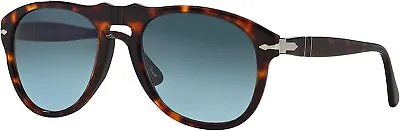 Persol PO0649 Aviator Sunglasses Havana/Light Blue Gradient 54 Mm • $129.99