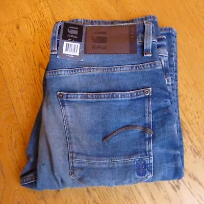 G Star Raw Jeans Revend Straight W30 L34 Blue Mid Wash BNWT NEW Read Desc! • £25.99