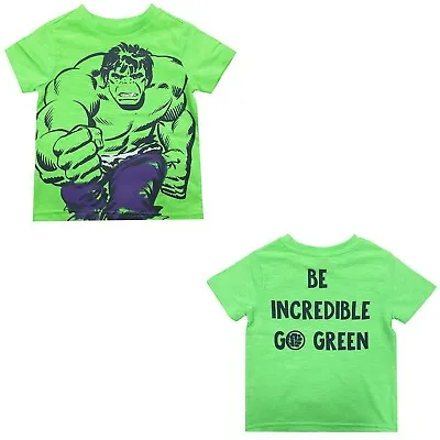 £3.45 • Buy Boys Girls Hulk Tops T Shirts Marvel Comics Tops Incredible Hulk 18 Mths - 7Yrs