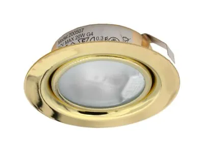 12v 20w Halogen Recessed Cabinet Light Polished Brass Low Voltage LMLVB01 • £6.45