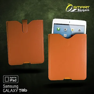 Brown Slip In Case Pouch For IPad 2 3 4 Samsung Galaxy Tab 2 3 10.1 PU Leather • $5.99