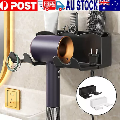 Bathroom Hair Bracket Dryer Holder Storage Rack Organizer Rack Wall-mounted AU • $11.58