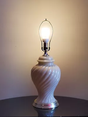 Vintage Murano Swirl Glass ‘Paolo Venini’ 1960 Antique Table Lamp Biege Salmon • $120