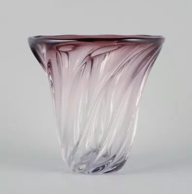 Val St. Lambert Belgium Art Deco Art Glass Vase In Violet Tones. 1930/40s • $840