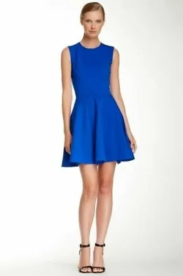 $2.75 • Buy Diane Von Furstenberg Jeannie Fit And Flare Dress Sleeveless Royal Blue Size 8