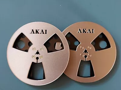 Akai Reel To Reel Tape Spools 7  3D Printed (Plastic) In Silver / Black • £29.99
