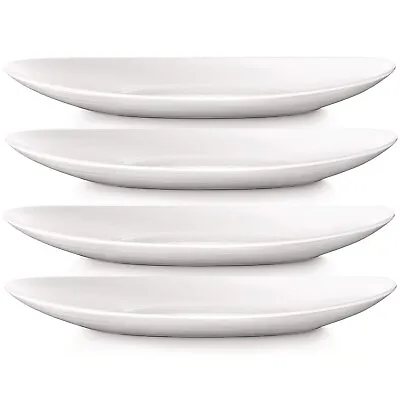 £14.95 • Buy Set Of 4 Prometeo 32cm White Oval Steak Plates Platter Kitchen Tableware