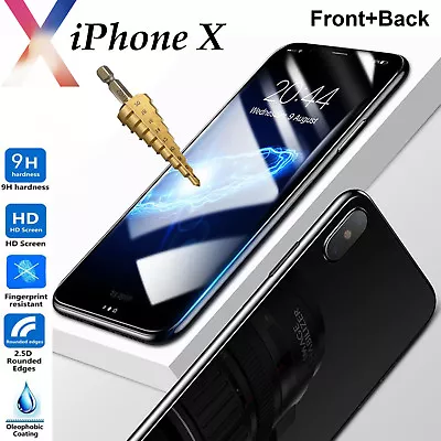 $6.99 • Buy Tempered Glass 9H Guard Screen Protector For Apple IPhone X Front + Back