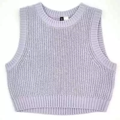 H&M Divided Brand Light Purple Round Neck Crop Sweater Vest Womens Size Large • $13