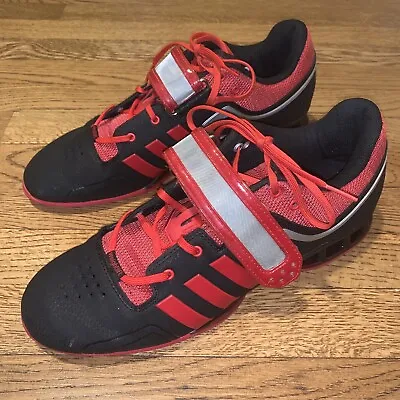 Adidas Adipower Men's Size 11.5 Weightlifting Powerlifting Shoes Black Red • $120