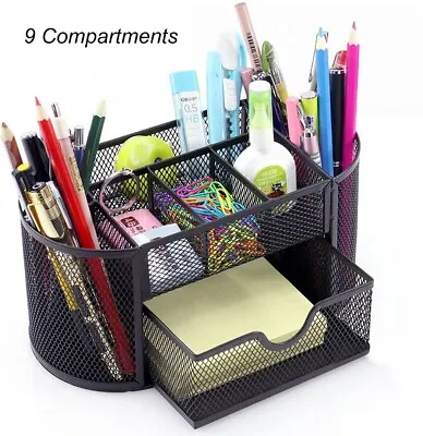 £10.99 • Buy Black Pen Holder Mesh Desk Stationary Organiser Tidy, Desktop Accessories