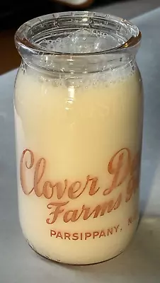 Clover Dairy Farms Inc. Parsippany New Jersey One Pint Pink Letters Nice Shape • $9.99