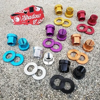 1 Pair Shadow Conspiracy 3/8 Axle Nuts Washers Bmx Bicycle Bolts Gt Haro Se  • $15.99