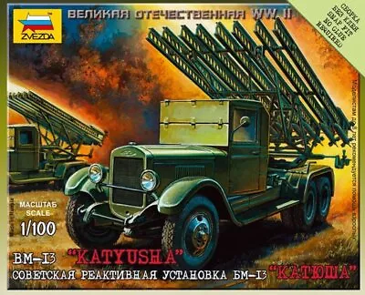 Zvezda 6128 1:100 Soviet BM-13 “Katyusha” Multiple Rocket Launcher Kit • $10.20