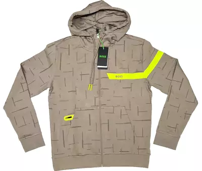 Hugo Boss Designer Hoody Beige Top Zip Sports Hoodie Tracksuit RRP£190 SALE! • $92.47