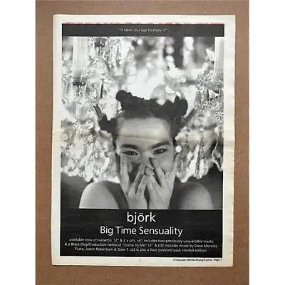 £12 • Buy BJORK BIG TIME SENSUALITY POSTER SIZED Original Music Press Advert From 1993 (ag